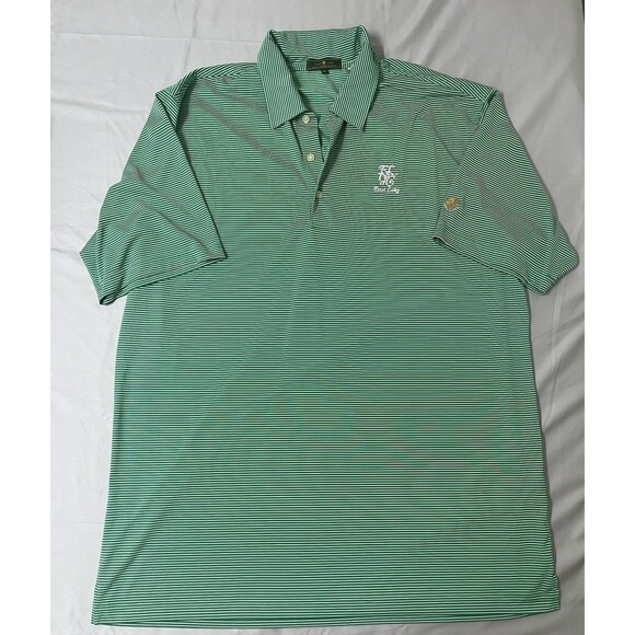 East Lake Golf Club Polo Shirt Men's XL Bobby Jones Golden Shamrock Stripe Green - Picture 2 of 11